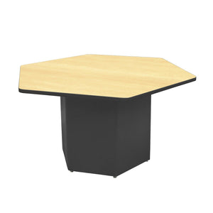 Sonik™ Soft Seating Hexagon Table-Soft Seating-29"-Fusion Maple/Black-Ebony