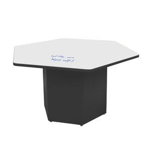 Sonik™ Soft Seating Hexagon Table with Markerboard Top-Soft Seating-29"-Markerboard/Black-Ebony