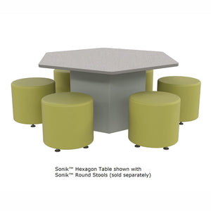 Sonik™ Soft Seating HexagonTable with Markerboard Top and Power/Data Supply-Soft Seating-