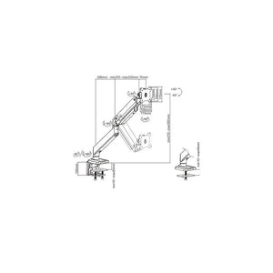 Summit Heavy-Duty Single Monitor Arm for Esports Gaming Desks and Shoutcaster Stations, FREE SHIPPING