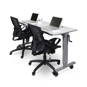 60" Adjustable Flip-Top Nesting Table with Crank Handle