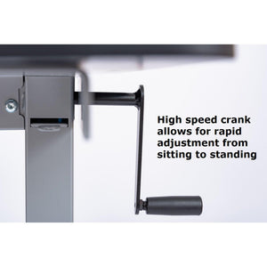 High Speed Crank Adjustable Stand Up Desk, 48" W