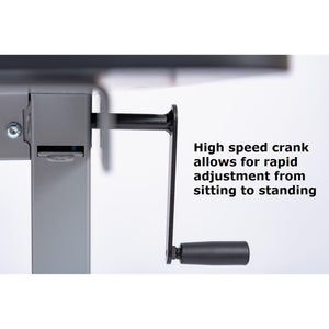 High Speed Crank Adjustable Stand Up Desk, 60" W