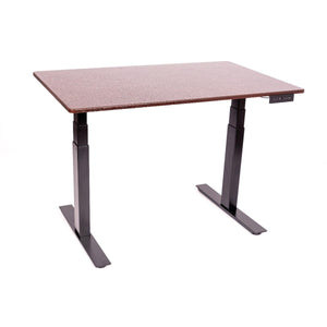 60" 3-Stage Dual-Motor Electric Stand Up Desk, Black Frame, Dark Walnut Top