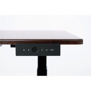 48" 3-Stage Dual Motor Electric Stand Up Desk, Black Frame, Dark Walnut Top