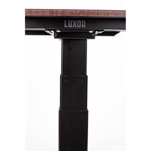 48" 3-Stage Dual Motor Electric Stand Up Desk, Black Frame, Dark Walnut Top