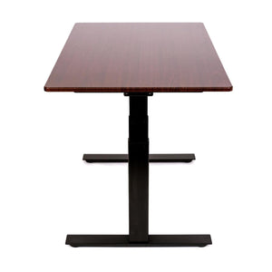 48" 3-Stage Dual Motor Electric Stand Up Desk, Black Frame, Dark Walnut Top
