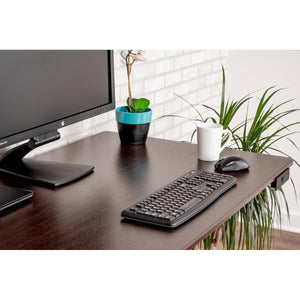 60" 3-Stage Dual-Motor Electric Stand Up Desk, Black Frame, Dark Walnut Top