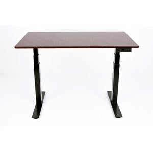 48" 3-Stage Dual Motor Electric Stand Up Desk, Black Frame, Dark Walnut Top
