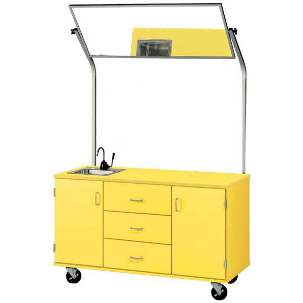 59″ Wide Demonstration Station With Sink and Mirror, Lockable