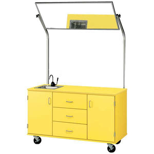 59″ Wide Demonstration Station With Sink and Mirror, Lockable