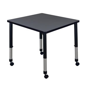 Kee 30" Square Height Adjustable Mobile  Classroom Activity Table