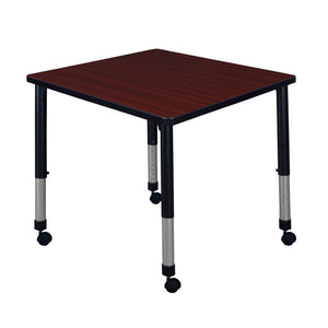 Kee 30" Square Height Adjustable Mobile  Classroom Activity Table