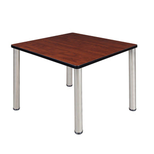 Kee 36" Square Post-Leg Breakroom Table, 29" Dining Height