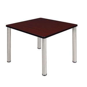 Kee 36" Square Post-Leg Breakroom Table, 29" Dining Height