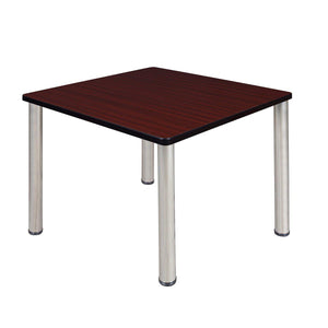 Kee 42" Square Post-Leg Breakroom Table, 29" Dining Height