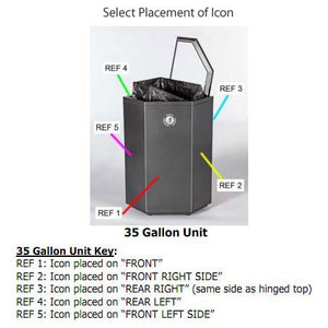 Valuta Painted Steel 35-Gallon Waste Receptacle