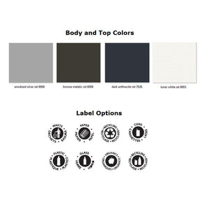 Valuta Painted Steel 14-Gallon Junior Height Waste Receptacle