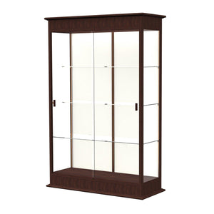 Varsity Series Lighted Floor Display Case with Sliding Doors, 48"W x 77"H x 18"D
