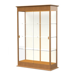 Varsity Series Lighted Floor Display Case with Sliding Doors, 48"W x 77"H x 18"D