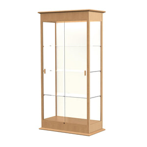 Varsity Series Lighted Floor Display Case with Sliding Doors, 36"W x 77"H x 18"D