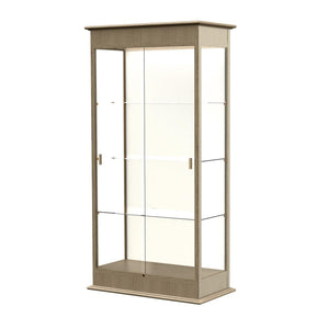 Varsity Series Lighted Floor Display Case with Sliding Doors, 36"W x 77"H x 18"D