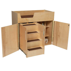 Deluxe Infant Care Center with Stairs with Brown Treads & Cushion