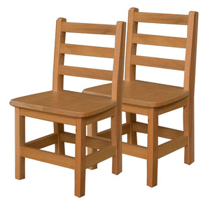 Wood Designs Hardwood Ladderback Chairs, Carton of 2-Chairs-13"-
