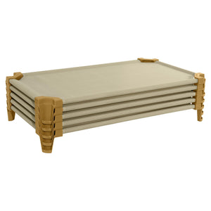 Toddler Cot Set of (5) Factory Assembled- Tan