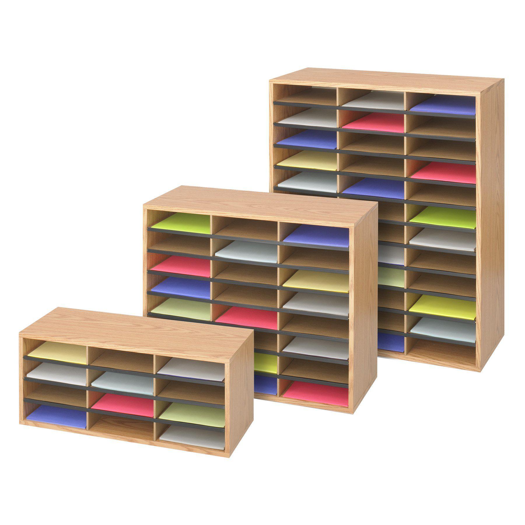  Wood/Corrugated Literature Organizer, 36 Compartment