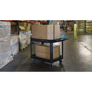 Two-Shelf Heavy-Duty Plastic Utility Cart