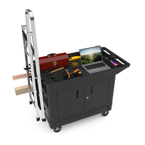 Industrial Work Cart with Locking Cabinet