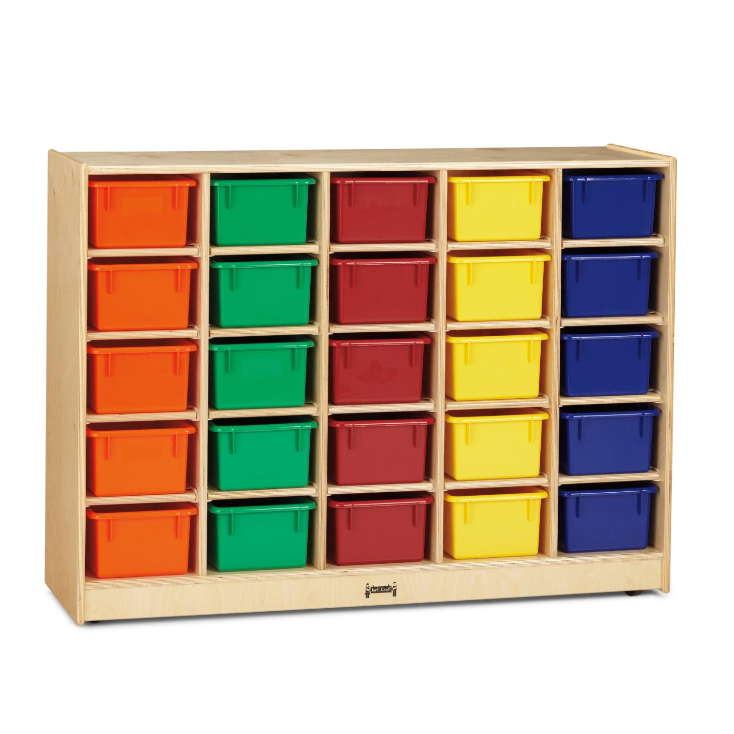 Jonti-Craft® 25 Section Cubbie-Tray Mobile Storage with Colored Trays