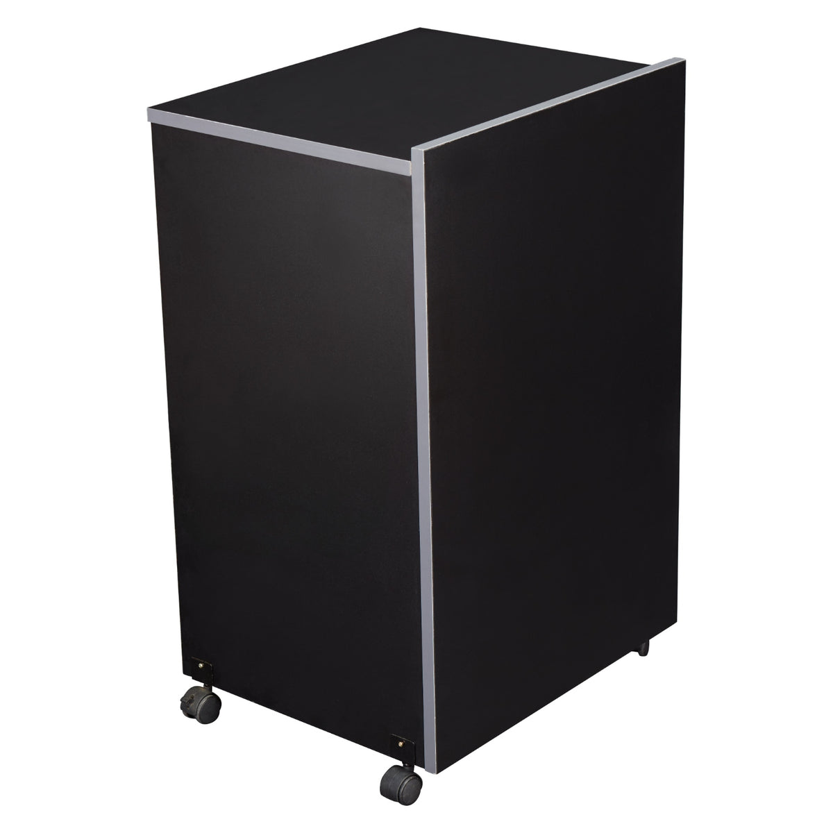AV Cart/Lectern Base, Black Finish with Charcoal Edge