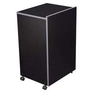 AV Cart/Lectern Base, Black Finish with Charcoal Edge