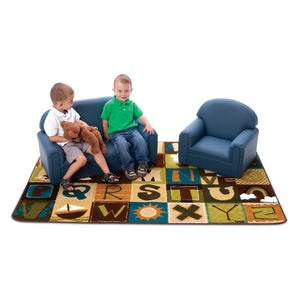 Carpets for Kids KIDSoft Toddler Alphabet Blocks, Nature's Colors, 8' x 12'