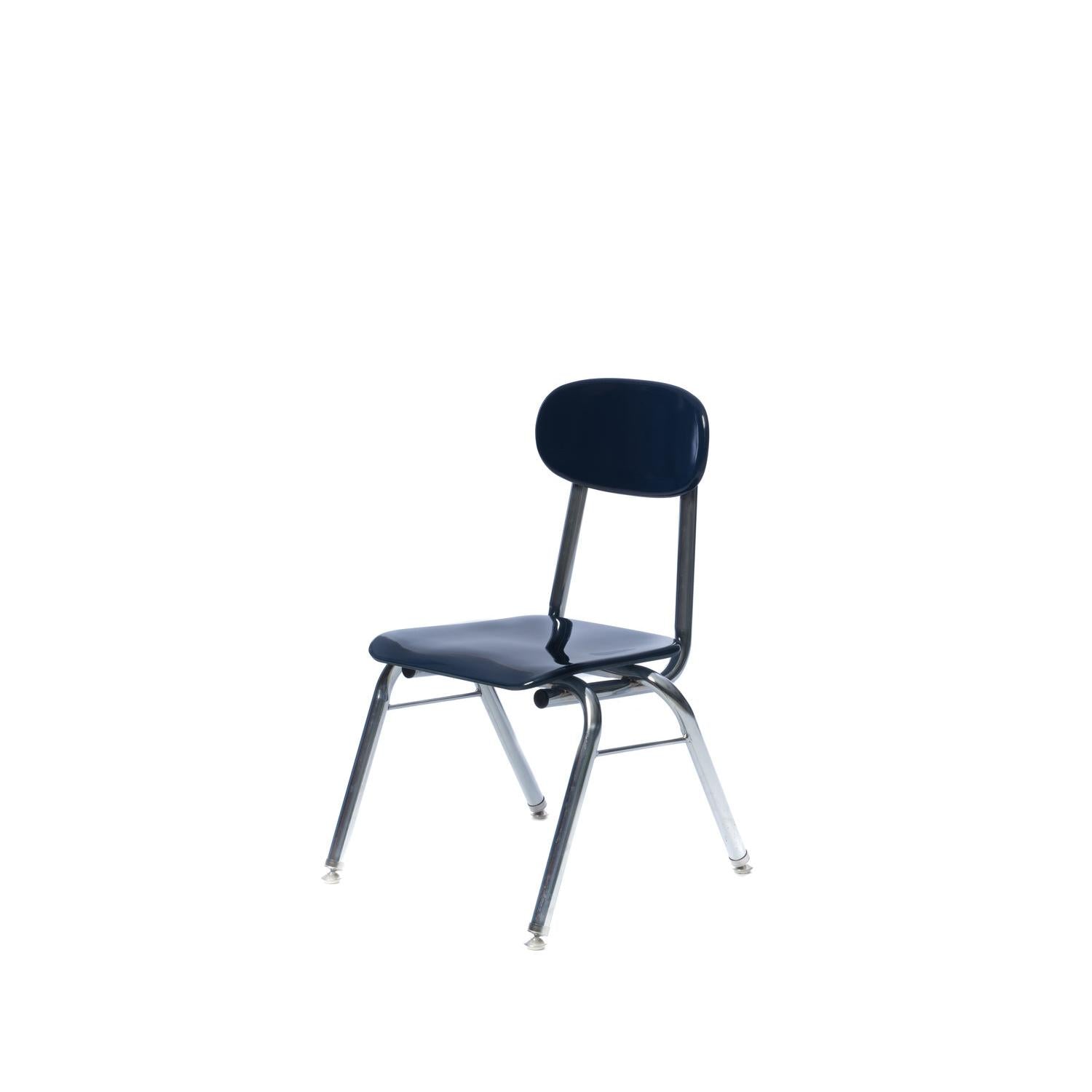 5/8" Solid Plastic V-Leg Stacking School Chair, 13-1/2" Seat Height