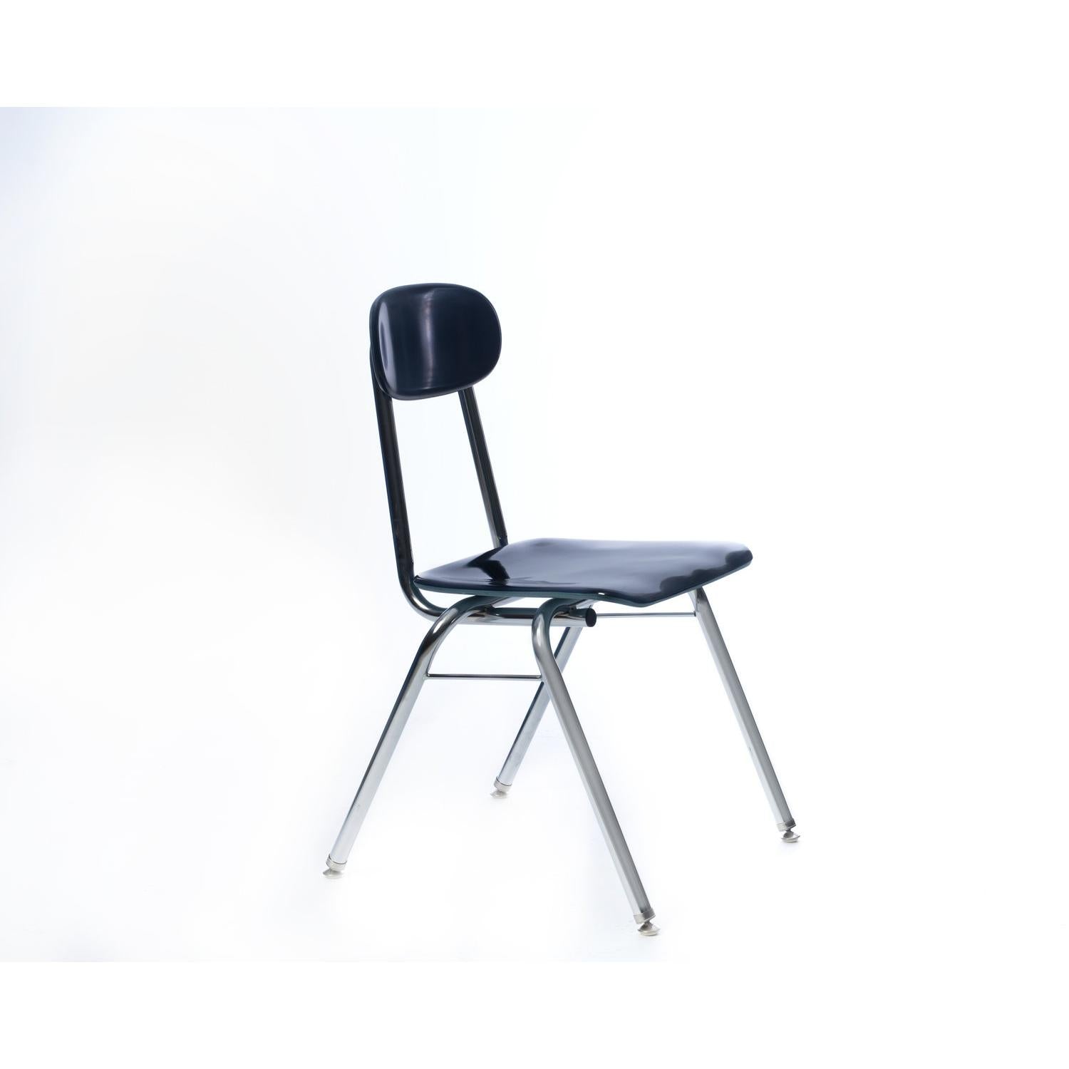 5/8" Solid Plastic V-Leg Stacking School Chair, 17-1/2" Seat Height