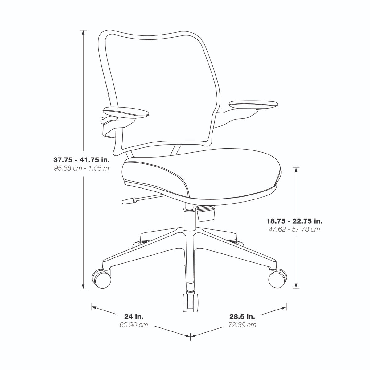 Deluxe Dark Air Grid® Back Chair with Black Mesh Seat, Cantilever Arms and Angled Nylon Base