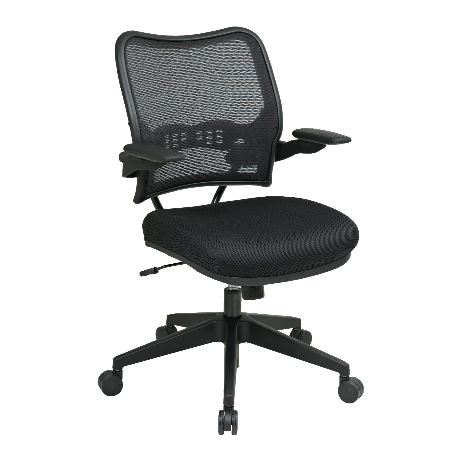 Deluxe Dark Air Grid® Back Chair with Black Mesh Seat, Cantilever Arms and Angled Nylon Base