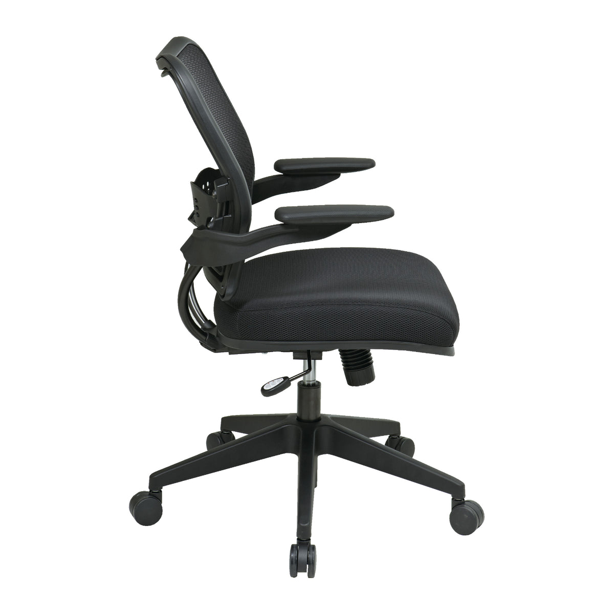 Deluxe Dark Air Grid® Back Chair with Black Mesh Seat, Cantilever Arms and Angled Nylon Base