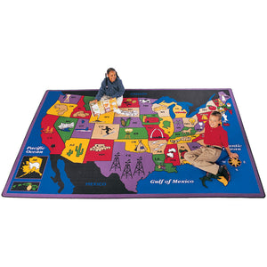 Carpets for Kids Discover America Carpet, 5'10" x 8'4" Rectangle