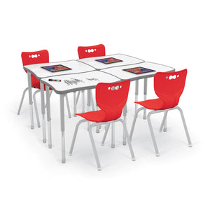 Hierarchy Creator Desk + Porcelain Steel Dry Erase Whiteboard Top, Wavy Rectangle, 32.1" W x 21.4" D, LIFETIME WARRANTY