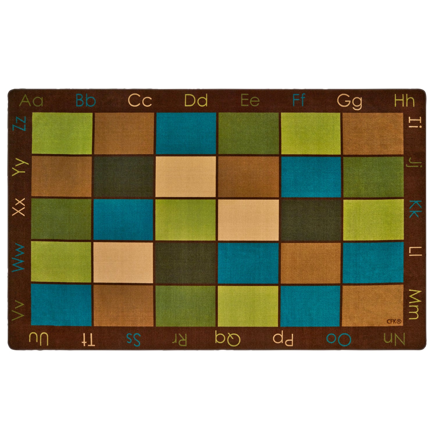 Carpets for Kids Colorful Places Seating Rug, Nature's Colors, 7'6" x 12' Rectangle, Seats 30