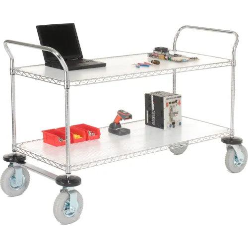 Global Industrial Computer/Instrument Cart, 2 Shelf, 60" L