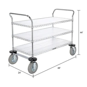 Global Industrial Computer/Instrument Cart, 3 Shelf, 48" L