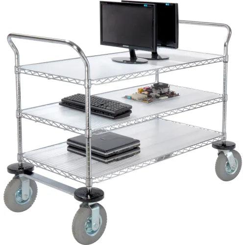 Global Industrial Computer/Instrument Cart, 3 Shelf, 48" L