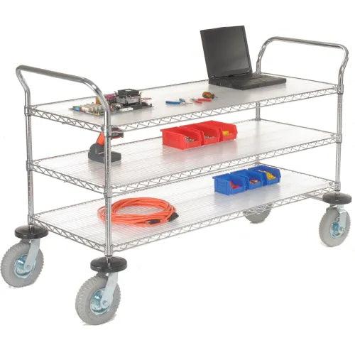 Global Industrial Computer/Instrument Cart, 3 Shelf, 60" L