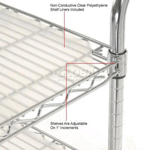 Global Industrial Computer/Instrument Cart, 3 Shelf, 60" L