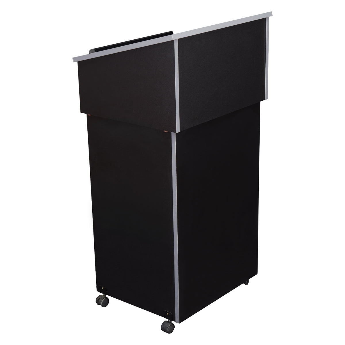 Tabletop Lectern with AV Cart/Lectern Base, Black Finish with Charcoal Edge